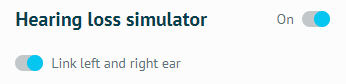 啟動 Hearing loss simulator 及 Link left and right ear
