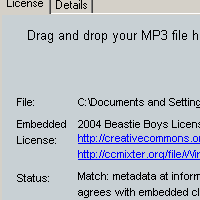 把要查對的 MP3 檔案拖曳進 ccLookup 程式畫面裏