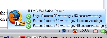 HTML Validator 的詳細驗證結果