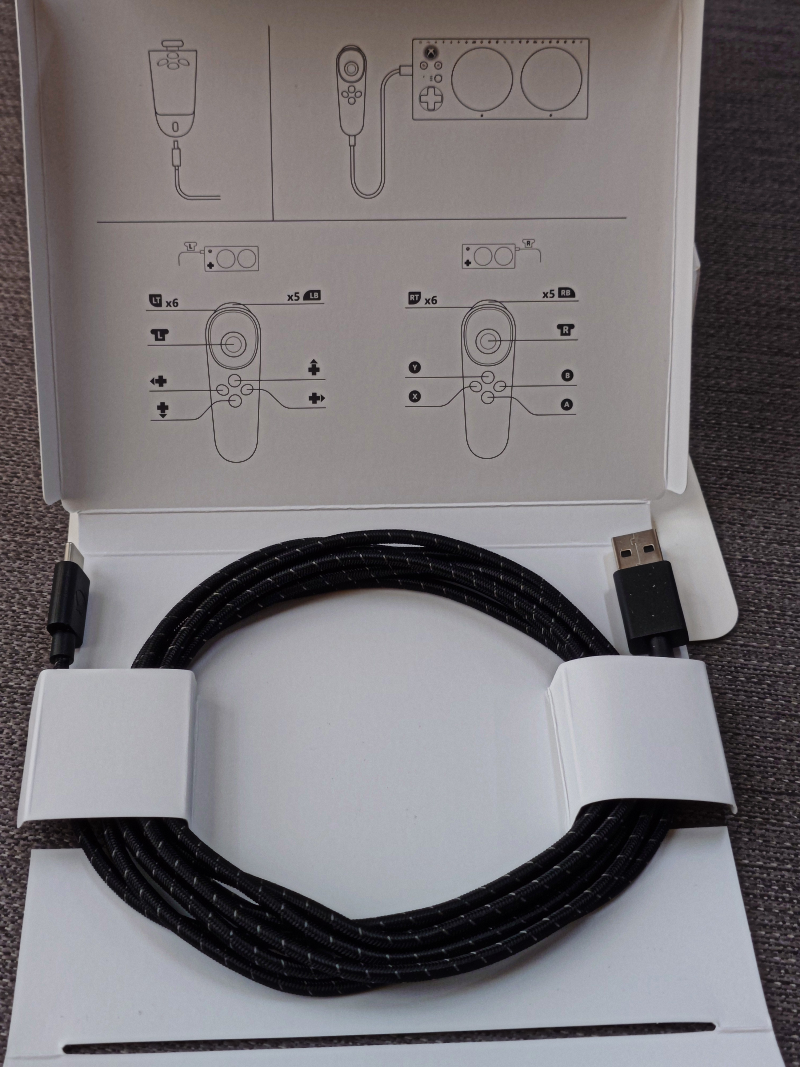 配件包裝內的 USB 纜線，及印製在配件包裝蓋內面的簡易安裝使用說明圖例