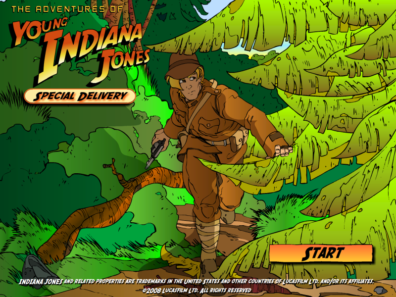 《少年印第安那瓊斯：特別遞送》遊戲主畫面
