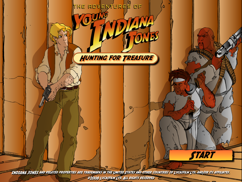 《少年印第安那瓊斯：尋寶》遊戲主畫面